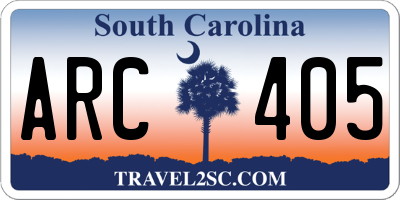 SC license plate ARC405