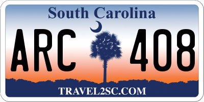 SC license plate ARC408