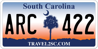 SC license plate ARC422