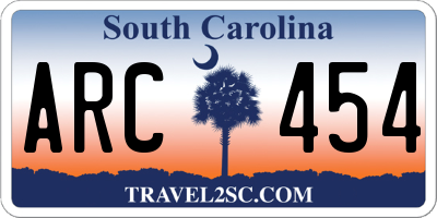 SC license plate ARC454
