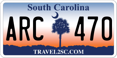 SC license plate ARC470