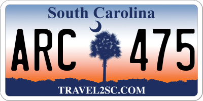SC license plate ARC475
