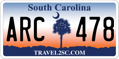 SC license plate ARC478