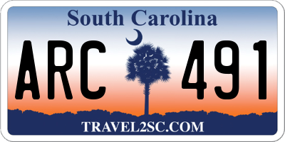 SC license plate ARC491