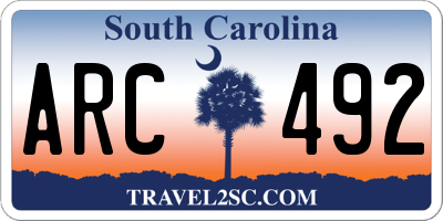 SC license plate ARC492