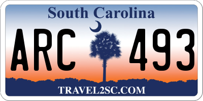 SC license plate ARC493