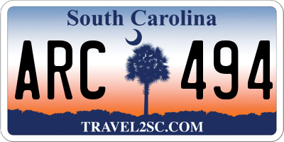 SC license plate ARC494