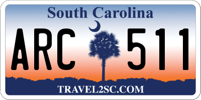 SC license plate ARC511