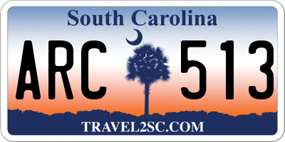 SC license plate ARC513