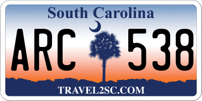 SC license plate ARC538
