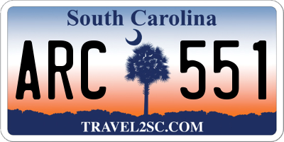 SC license plate ARC551