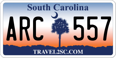 SC license plate ARC557