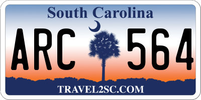 SC license plate ARC564