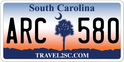 SC license plate ARC580