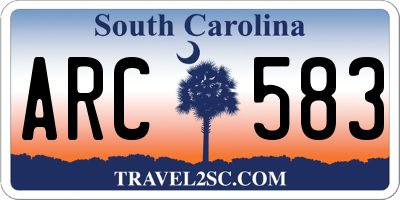 SC license plate ARC583