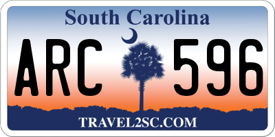 SC license plate ARC596