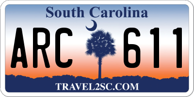 SC license plate ARC611
