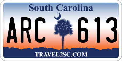 SC license plate ARC613