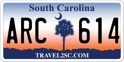 SC license plate ARC614