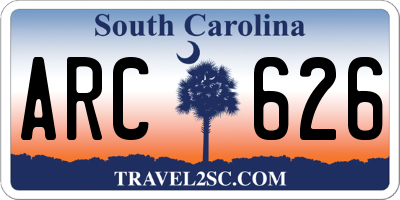 SC license plate ARC626