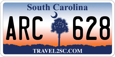 SC license plate ARC628
