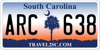 SC license plate ARC638