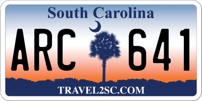 SC license plate ARC641