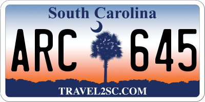 SC license plate ARC645