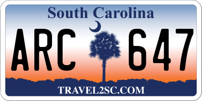 SC license plate ARC647