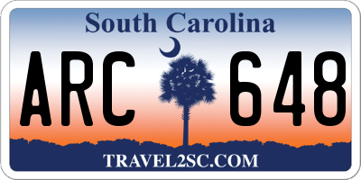 SC license plate ARC648