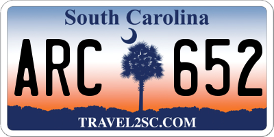 SC license plate ARC652