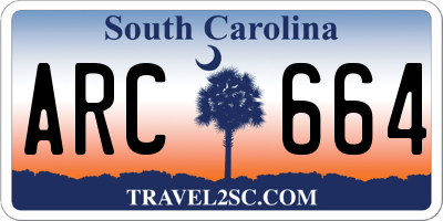 SC license plate ARC664