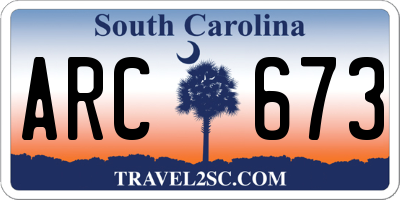 SC license plate ARC673