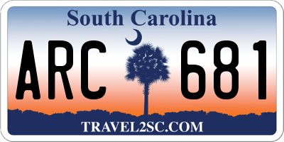 SC license plate ARC681