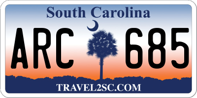 SC license plate ARC685