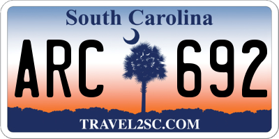 SC license plate ARC692
