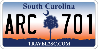 SC license plate ARC701