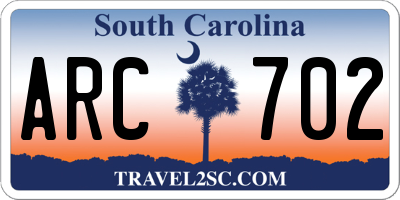 SC license plate ARC702