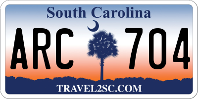 SC license plate ARC704
