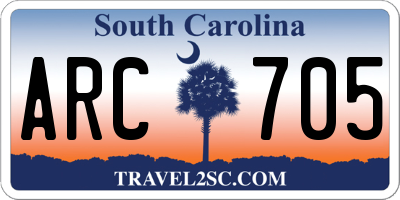 SC license plate ARC705