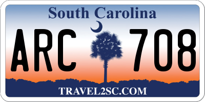 SC license plate ARC708