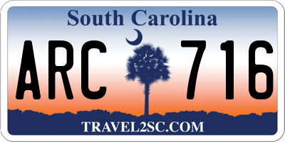 SC license plate ARC716