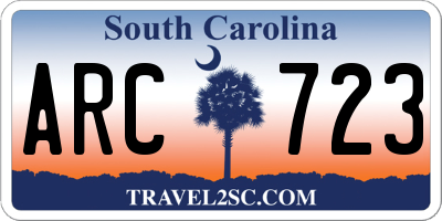 SC license plate ARC723