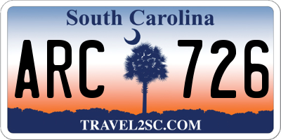 SC license plate ARC726