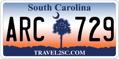 SC license plate ARC729