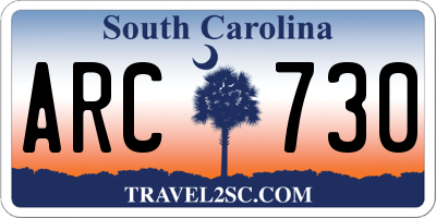 SC license plate ARC730