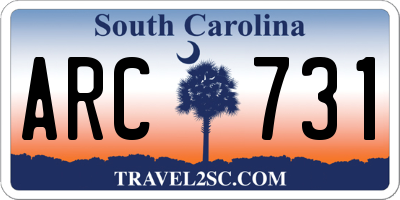 SC license plate ARC731