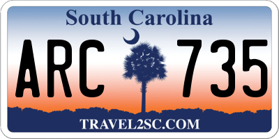 SC license plate ARC735
