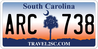 SC license plate ARC738