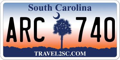 SC license plate ARC740